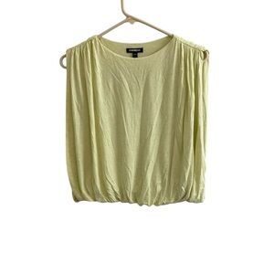 Express Women's Sleeveless Top Size S Yellow Ruched Inside Tank Linen NWT